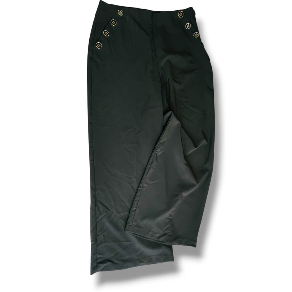 TORRID Women's Black Wide Leg Dress Pants 18R Button Detail  Office NightOut